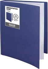 Dunwell Binder with Plastic Sleeves 48-Pocket (Blue) - 48-Pocket, Navy Blue 