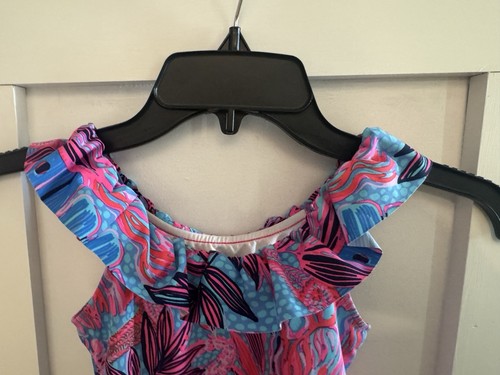 Lilly Pulitzer Girls Eliana Swimsuit One Piece Ruby Red Wild Times size 5 - Picture 6 of 12
