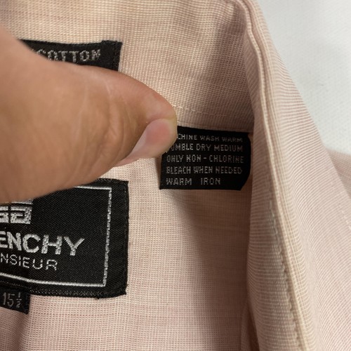 Givenchy Monsieur Camicia Uomo 15,5 Rosa Manica Corta Bottoni Abito Classico - Foto 5 di 11