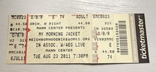 MY MORNING JACKET/NEKO CASE RARE CONCERT TICKET STUB PHILADELPHIA, PA 08/23/2011