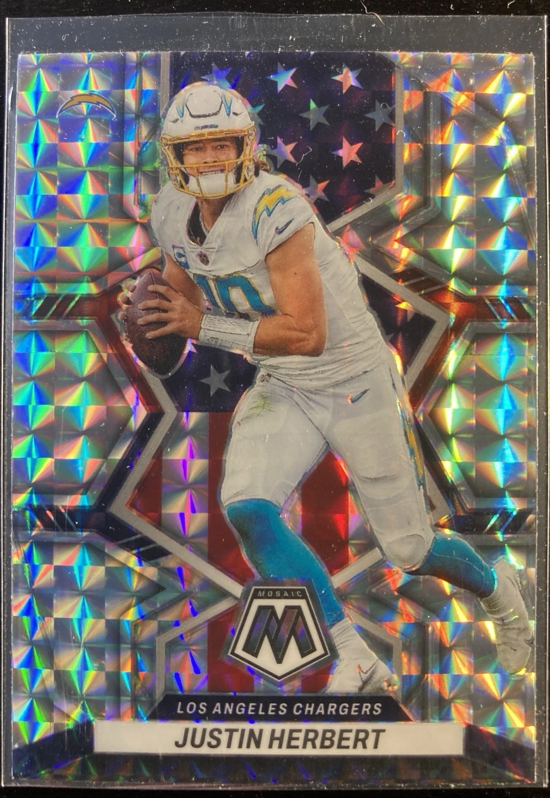 2022 Mosaic - National Pride Mosaic Silver Prizm #254 Justin Herbert - Chargers