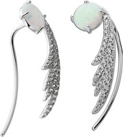 Opal Ohrringe Silber 925 Natur Edelsteine Zirkonia