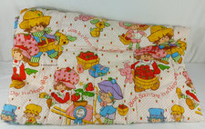 VINTAGE 1980 STRAWBERRY SHORTCAKE ORIGINAL SLEEPING BAG LARGE 74"X30" ZIPPED
