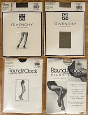 Vintage 2 Givenchy & 2 Round the Clock Pantyhose New Control Top Sheer Size B