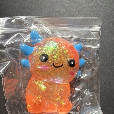 Axolotl Glitter Orange Squeeze squishy Tear-Resistant Gel Toy