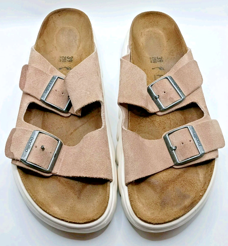 Sandalias de plataforma gruesas Papillio de Birkenstock Arizona beige arena cálida L8 M6 - Imagen 1 de 8