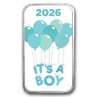 2026 1 oz Silver Colorized Bar - APMEX (It's A Boy, Balloons)