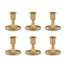 6pcs Gold Candlestick Holder for Wedding Centerpiece Small - Candle Holders f...