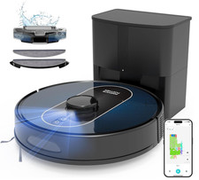 Robot Vacuum and Mop Combo, 6000Pa Robotic Vacuum with Mapping, Self-Emptying