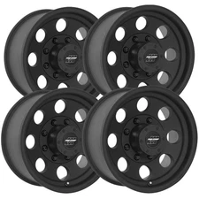 (Set of 4) Pro Comp PA69 Vintage 17x9 8x170 -6mm Flat Black Wheels Rims 17" Inch