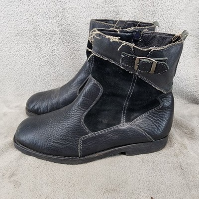 Bullboxer Shoes Mens Size 10 Black Leather Square Toe Ankle Boots