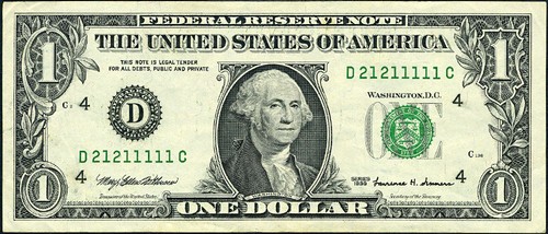 FR. 1924 D $1 1999 Federal Reserve Note Fancy Serial D21211111C D-C Block VF+ - Picture 2 of 3