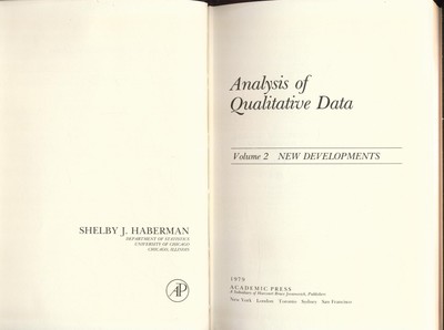 Analysis of Qualitative Data - Volume 2: New Developments Haberman, Shelby J.: