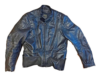 First Gear Hein Gericke Quality vented, Padded LEATHER MOTORCYCLE JACKET size 42