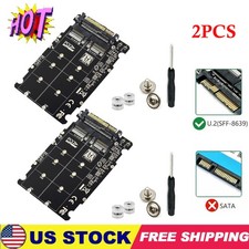 2 in 1 M.2 NVME SSD Key M  NGFF SATA SSD Key B to U.2 SFF-8639 Adapter Car 2PCS