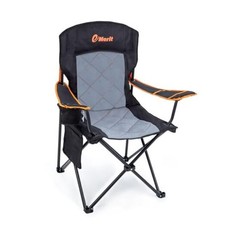 Oversized Padded Camping Chair, 350LB Heavy Duty Quad Fold Chair with Black