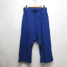 Used Heart Haat Issey Miyake Pleated Sarouel Pants 2 Blue Ha71Ff673 Elastic Wais