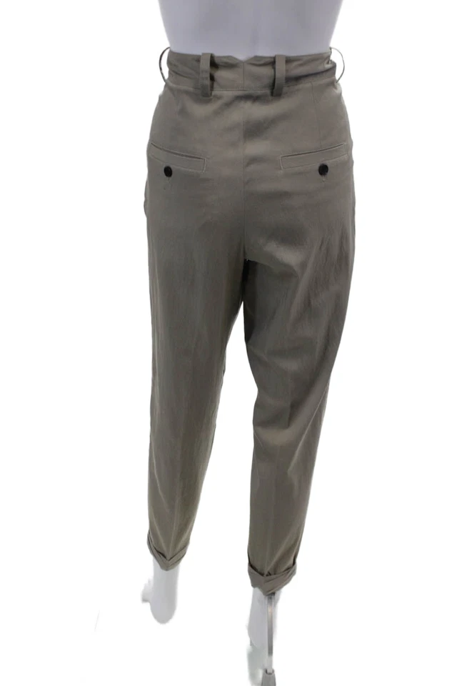 3.1 Phillip Lim 女式打褶前高腰紧身腿裤灰色 2 码 — 第 3/4 张图片