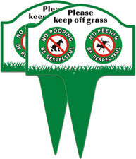 No Poop Dog Signs - 13.58"X9.64" Please Keep off Grass Yard Sign with Stake Doub