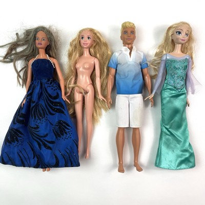 Mattel Barbie Fashion Doll Lot Of 4 Dolls 1999-2016 Elsa Frozen Disney Dolls