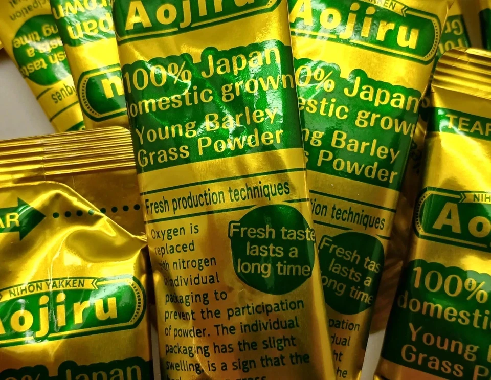 Palos en polvo de hierba de cebada japonesa Golden Aojiru 50-200 | 100 % orgánicos Foto 4 de 4