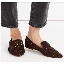 Madewell Frances Skimmer Loafer Women's Size 6.5 Brown Mini Leopard Print Flats