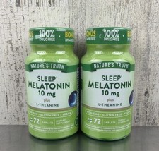 Lot Of 2 Nature  s Truth Melatonin 10 mg  L-Theanine 72 Tablets
