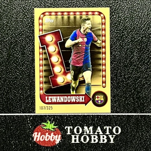 ROBERT LEWANDOWSKI /325 YELLOW TOPPS FAN TEAM SET 2025-26 LETTER BARCELONA