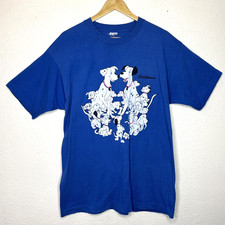 Vintage 101 Dalmatian Disney California Single Stitch T Shirt 90  s XL Blue USA