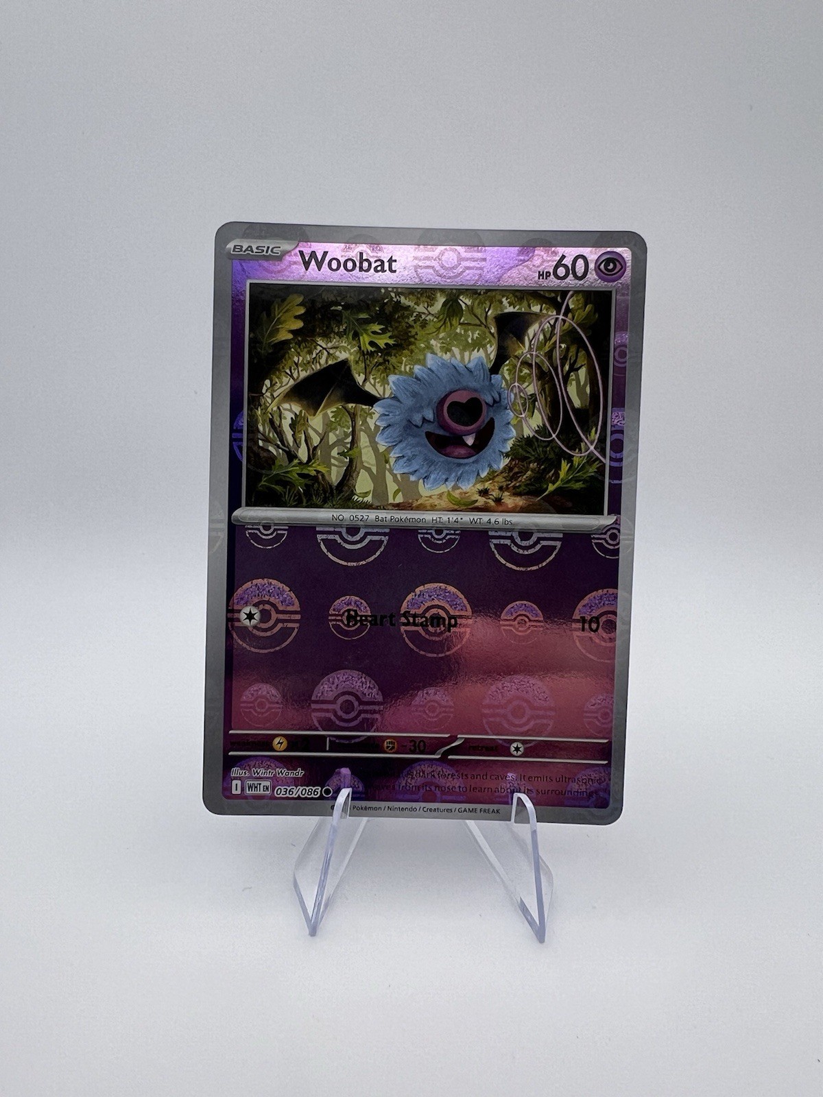 Woobat - 036/086 - Poke Ball Pattern - White Flare - Pokemon TCG - NM - Holo