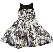 Express Dress Lace Floral Black White Twirl Size 2