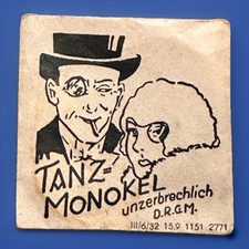 SCHERZARTIKEL: TANZ - MONOKEL unzerbrechlich ,EINGLAS BRILLE ,D.R.G.M. gebraucht