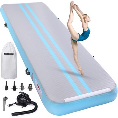 ROMELANDS Inflatable Air Gymnastics Mat 13ft 13ft×3.3ft×4inch, MINTGREEN