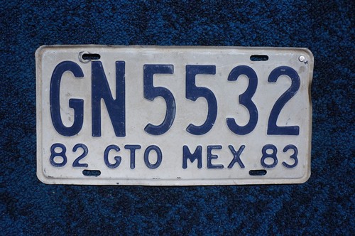 1982 1983 GUANAJUATO Mexico License Plate