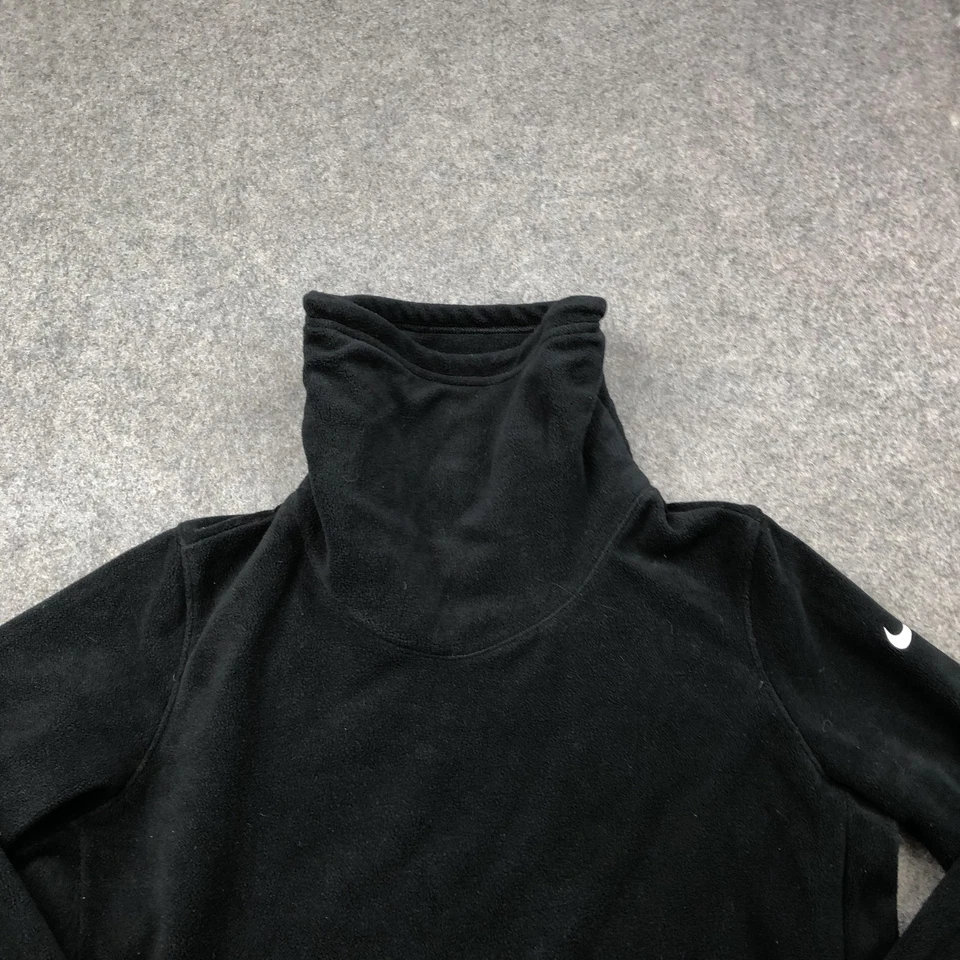 Nike Pullover Womens Medium Black Fleece Mock Neck Long Sleeve Athletic Dri Fit - Image 4 of 4