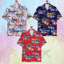 Aviation Hawaiian Shirt Men Women Youth Patriotic Airplane Aloha Shirt Fireworks