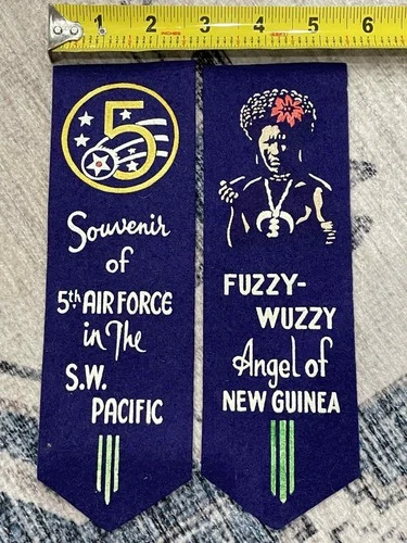 Lot x2 WW2 WWII Military US Army Air Force USAAF 5th Air Force Souvenir Pennants