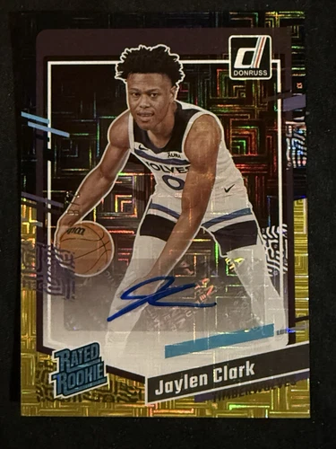 2023-24 Donruss Choice JAYLEN CLARK Rated Rookie RC Black & Gold  /8 Signed Auto