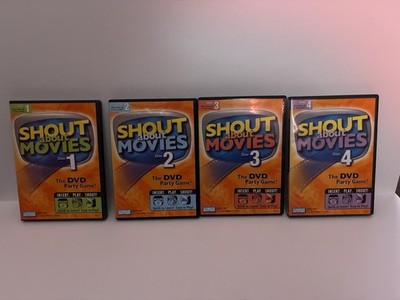 Shout About Movies The DVD Party Game! Vol. 1-4 Lot Parker Brothers Hasbro