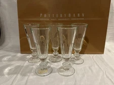 Pottery Barn LA ROCHERE PERIGORD Champagne Flutes Set of 5 NEW