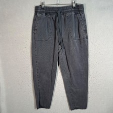 Zara Womens Size Small Grey Jogger Pants Tapered Leg Raw Hem