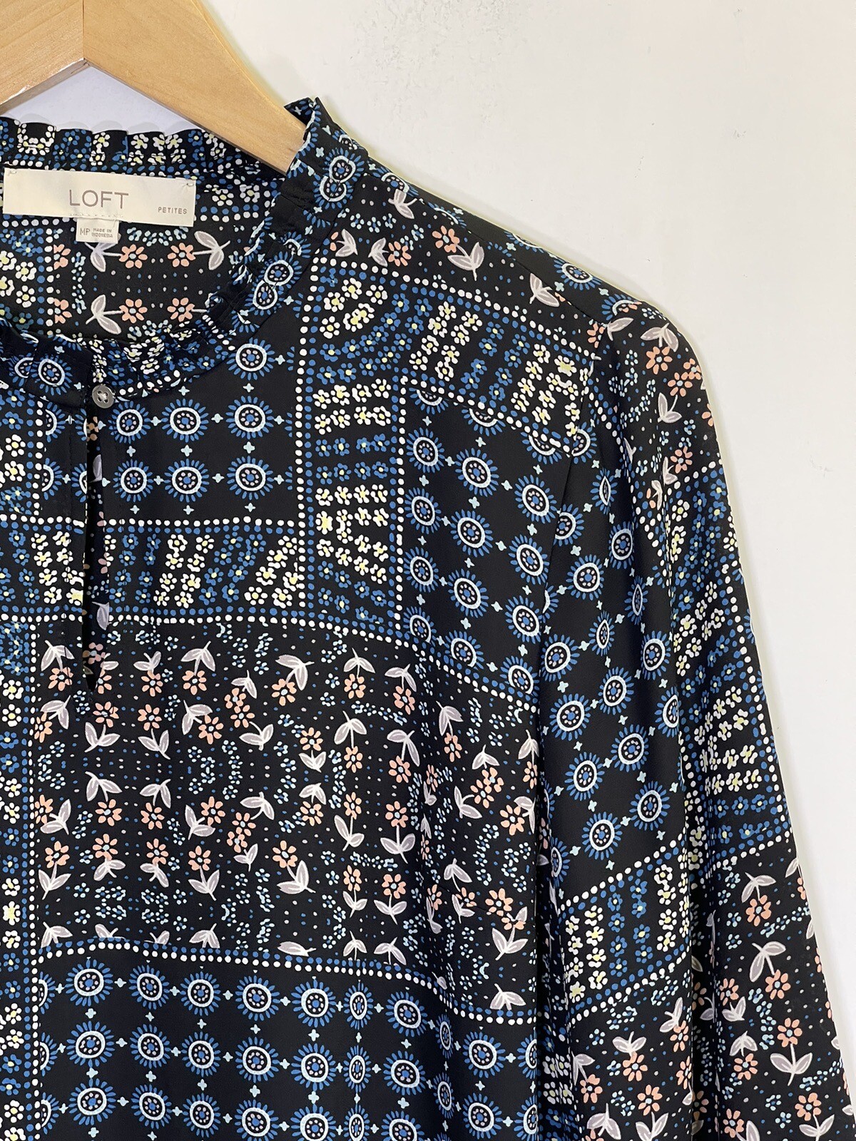 LOFT Women’s MP Patchwork Ruffle Collar Back Pepl… - image 7