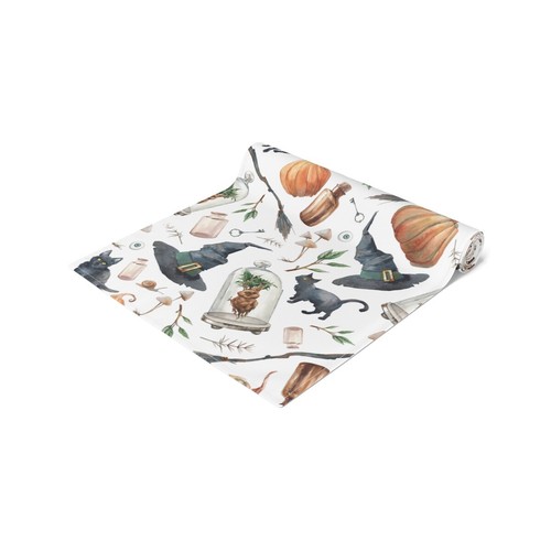 Witch Table Runner (Cotton, Poly) Halloween Table Runner- Herbology- Wizard - Picture 9 of 21