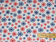 Christmas USA Snowflake America Cotton Fabric by the 1/2 Yard 18" x 44" 51667