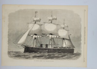 HMS Hercules  Our Ironclad Royal Fleet   1868  vintage print