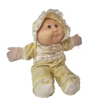Cabbage Patch Kid Bean Butt Baby Brown Eyes Yellow Outfit Vintage 1987