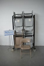 24 grey 3 brown folding chairs banqueting conference x 1 Folding chair trolley 