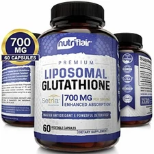 NutriFlair Liposomal Glutathione Setria® 700mg - Pure Reduced, Stable, Active F