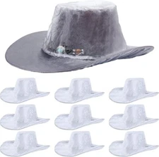 10 Pcs XL Cowboy Hat Cover Plastic Waterproof Hat Protector Elastic Rain Cove...