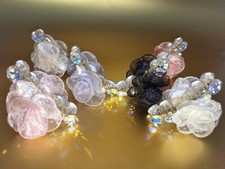 Elegant Rose Floral Hair Claw Clips with Gemstone Accents for Ladies  Pack of 5